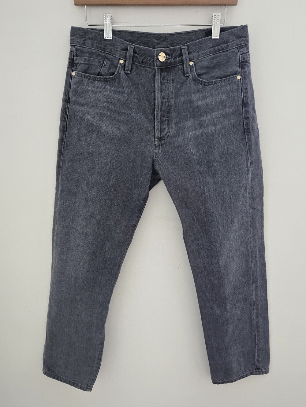 Goldsign Relaxed Straight Jeans Gray Wash Size 27 Button Fly